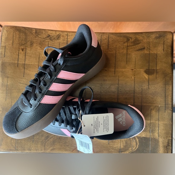 adidas Shoes - Adidas Women's Black and Pink Sneakers